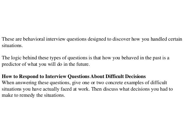 examples of difficult situations