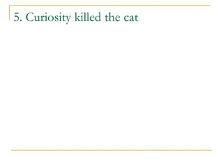 5. Curiosity killed the cat
 