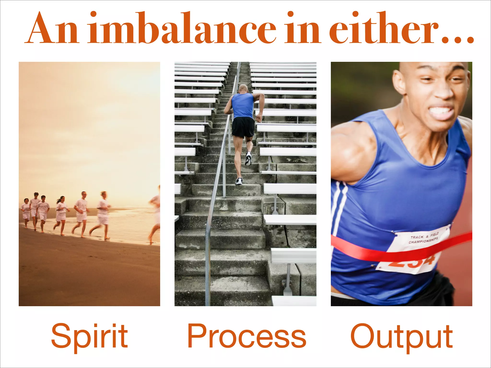 An imbalance in either...




 Spirit   Process   Output
 