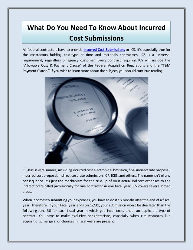 What do you need to know about incurred cost submissions PDF