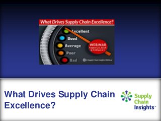 What Drives Supply Chain
Excellence?
 