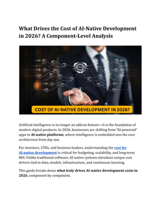 What Drives the Cost of AI-Native Development in 2026 | PDF