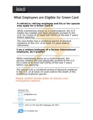 What employes are eligible for green card