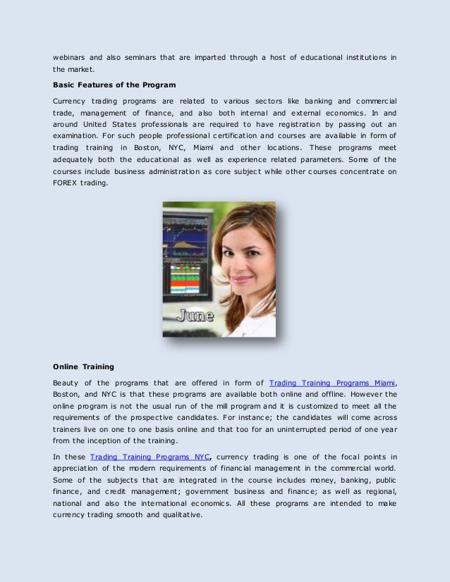 Currency trading training