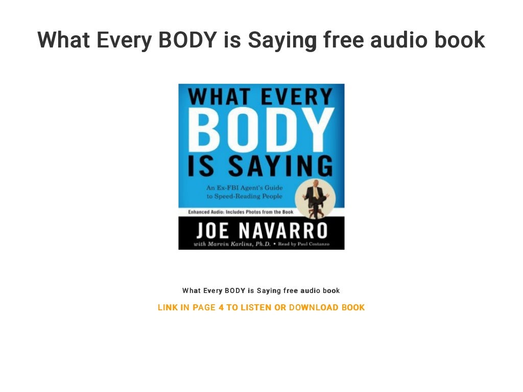 What Every Body Is Saying Audiobook Free