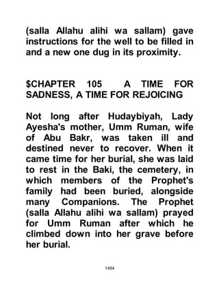 1484
Allahu alihi wa sallam), Akhram, Abu
Qatadah, and Al Miqdad, Al-Aswad’s
son riding swiftly through the trees.
Akhram engaged Abdur Rahman Al
Fazari but Abdur Rahman speared
him with his lance and killed him.
Abdur Rahman jumped upon
Akhram’s horse whereupon Abu
Qatadah engaged Abdur Rahman in
fierce combat and dealt him a fatal
blow.
The rest of the unbelievers fled but
Salmah continued to chase after
them on foot. The sun was just about
to set when the unbelievers reached
the spring of Dhu Qarad and stopped
to take a drink, but when they Salmah
coming they rode off.
Sometime later the Prophet (salla
 
