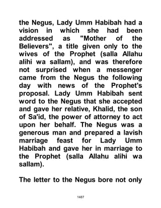 1487
exceptionally strong so when the
Jews learned of the pending attack
they were not particularly perturbed
and discounted the possibility of
being routed. However, they did
contact their brethren at Wadi al-Kura
who had also built fortresses and
agreed to support one another
should the need arise.
The confidence of the Khaybar
chieftains was such that they did not
concern themselves with bothering
their Arab allies of the Ghatfan for
support until the very last minute,
when one of their chieftains, named
Kinanah, learned that the Prophet
(salla Allahu alihi wa sallam) and his
army had set out from Medina. Once
again the Jews offered the Ghatfan
tribes a handsome bribe and four
 