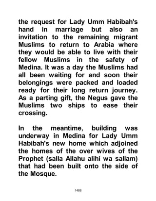 1488
thousand from the Ghatfan prepared
themselves in readiness to lend their
support to the already ten thousand
strong Jewish army against the
relatively small army of just one
thousand, six hundred Muslims.
@THE CLOAK OF ABU ABS
Poverty was commonplace among
the Muslims, and those who had
accompanied the Prophet (salla
Allahu alihi wa sallam) on the
postponed pilgrimage had spent
much on their sacrificial camels and
robes. Shortly before the Muslims
were due to embark on their march,
Abu Abs from the tribe of Aws went
to the Prophet (salla Allahu alihi wa
sallam) and told him of his plight. He
had been able to secure a camel but
his clothes were in tatters and he had
 