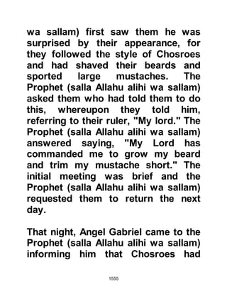 1555
sallam) dispatched twenty Muslims to
protect the Jews, however, the
Murrah struck quickly and all but a
few Muslims were martyred
defending the Jews.
When news of the attack reached the
Prophet (salla Allahu alihi wa sallam)
he sent two hundred of his men to
replace them, amongst whom was
Osama, Zayd's son, both of whom the
Prophet (salla Allahu alihi wa sallam)
loved dearly. Soon after their arrival,
the Murrah attacked again but this
time after heavy combat it was the
Murrah who sustained a heavy loss
of life.
@OSAMA, THE SON OF ZAYD
Osama was a youth of seventeen
years during the hostilities of Murrah
 