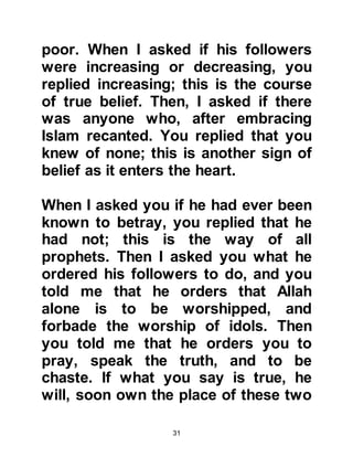 31
from the year in which Allah
protected Jesus from being crucified
and took him to the second heaven
and is a solar orientated year and
referred to as AC (After Christ).
H:
The Muslim calendar commenced at
the period referred to as H (Hijri,
migration) which is the lunar year in
which the Prophet migrated from
Mecca to Medina. 1H corresponds to
624AC.
571 AC – 634 AC, 11H
Prophet Muhammad, (salla Allahu
alihi was sallam), the last of the
Prophets and Messengers was born
in the year 571 AC and died 11H - 634
AC.
 