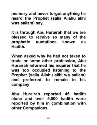 729
$CHAPTER 54 THE JEWS OF
MEDINA
Many of the Jews had taken to
fortunetelling, and sorcery. They
excelled in the art of commerce and
consequently succeeded to control
the trading arena of cereals, dates,
wine and clothing and exacted an
unfair price from the Arabs. Usury
was common practice. They lent
money to the Arab hierarchy so that
they might waste it on frivolous
things and mercenary poets and as a
surety they demanded that they
pledged their fertile land which was
very often taken because of the
Arab’s failure to repay the loan.
It was in their interest that the two
major Arab tribes Aws and Khazraj
remained hostile to one another and
 