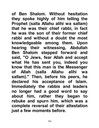 763
Allah is the Greatest – Allah is the
Greatest.
I bear witness that there is no god
except Allah
I bear witness that there is no god
except Allah.
I bear witness that Muhammad is the
Messenger of Allah
I bear witness that Muhammad is the
Messenger of Allah.
Come to prayer – come to prayer.
Come to success – come to success.
Allah is the Greatest – Allah is the
Greatest
There is no god except Allah"
The following day Abdullah went to
the Prophet (salla Allahu alihi wa
sallam) and told him of his vision.
Omar mentioned that he too had seen
the same vision. Happiness spread
 