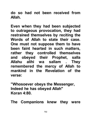 792
Madlij and their allies Bani Dhumrah.
The Prophet (salla Allahu alihi wa
sallam) appointed Abd Al-Asad Al
Makhzumi to attended to the affairs in
Medina in his absence. This time the
white banner was carried by Hamza.
The month was Rajab 2H (January
624) which was one of the four
sacred months in which fighting is
impermissible, when the Messenger
of Allah (salla Allahu alihi wa sallam)
dispatched Abdullah, Jahsh' son with
twelve of the Muhajirin riding six
camels on a reconnaissance
assignment. Before leaving, Abdullah
was given written instructions and
told not to read them until after two
days. After the passing of two days
he opened the letter and read the
 