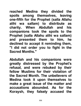808
day contempt.
Their pride prevented them from
acknowledging that some of their
ancestors had clearly wronged
themselves and that they themselves
would follow parts of the Torah
acceptable to themselves whilst
neglecting or rejecting other parts.
The Jews contention that they were
the chosen ones of Allah was an
indisputable fact to their way of
thinking despite the fact that they
had either defied, killed, or rejected
many of their prophets including
their last prophet, Jesus, the
Messiah, the son of Mary, who
warned them that if they did not
reform, the covenant once given to
them would be taken away from
 