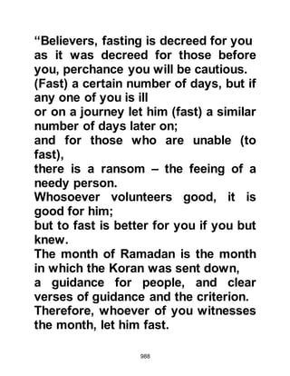 988
to make a living. Every day Ali would
go to the well, draw water then sell it
in the market, whilst Lady Fatima,
who was to give birth later that year,
would grind grain for the community.
There had been a time when her
gentle hands had been soft, but now
the arduous work of grinding grain
had caused her hands to become
tired.
Lady Fatima learned that the Prophet,
(salla Allahu alihi wa sallam), had
received several youths so she went
to him to tell him about her hands,
but she did not find him so she
mentioned the matter of Lady Ayesha
and asked her to tell him when he
returned.
Lady Fatima and Ali had retired to
 