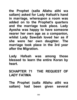 999
@THE LETTER FROM AL-ABBAS
A day or two after the birth of Al
Hasan, a disturbing, urgent letter was
delivered to the Prophet (salla Allahu
alihi wa sallam). The letter was from
Al-Abbas, the Prophet's uncle who,
for strategic reasons had remained in
Mecca to support the Prophet (salla
Allahu alihi wa sallam).
Al-Abbas had observed the
escalation and build-up of Abu
Sufyan's army, together with its
increased weaponry and noted that
the new allies of the Koraysh were
prepared to rise up with Abu Sufyan
against the Prophet (salla Allahu alihi
wa sallam). As soon as he learned
the army was about to march, he sent
a rider post haste to Medina with the
 