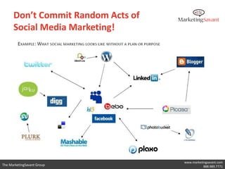 Don’t Commit Random Acts of
      Social Media Marketing!




                                    www.marketingsavant.com
...