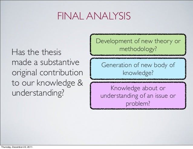 Contribution to knowledge dissertation