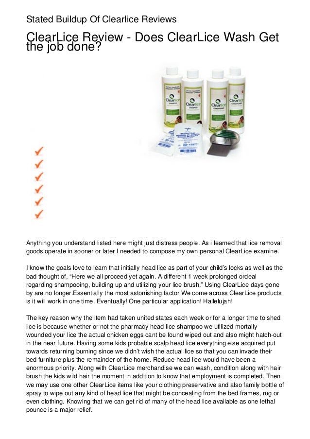 Stated Buildup Of Clearlice Reviews