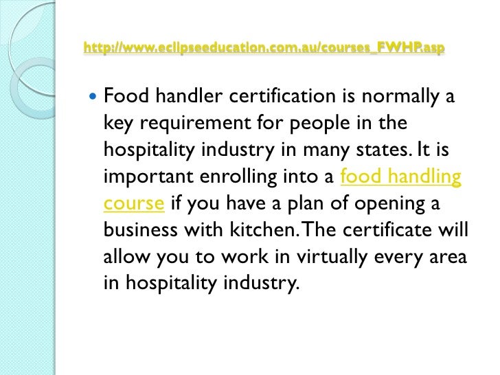 What food handler certification is all about