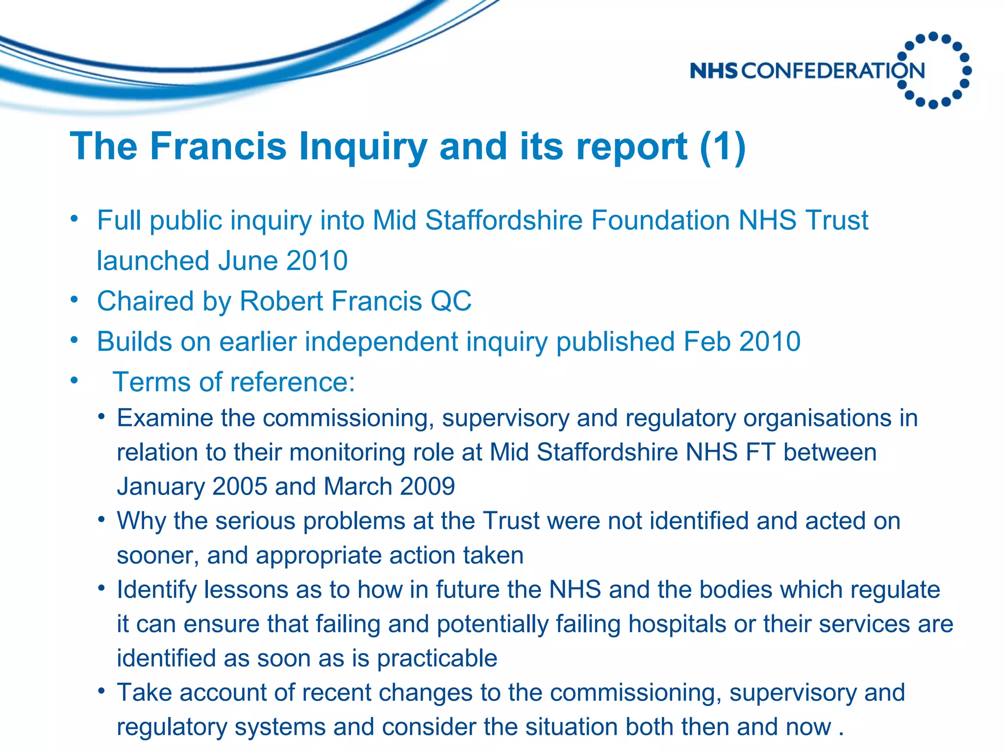 What Francis means for the NHS | PPT