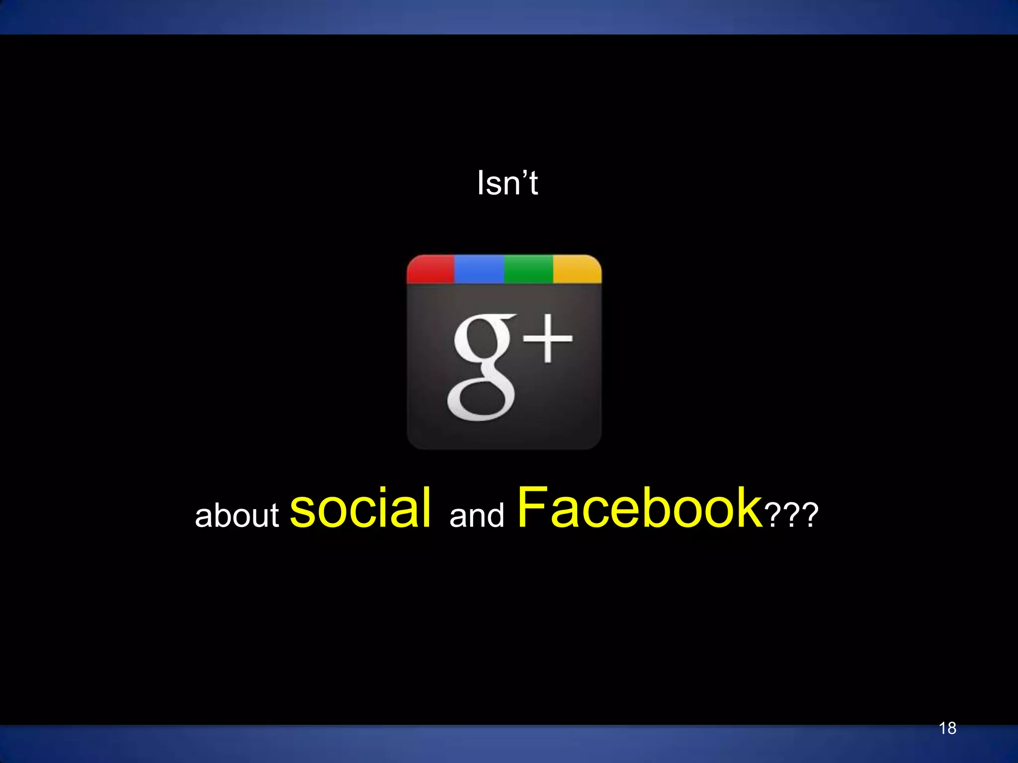 Isn’t about social and Facebook???18