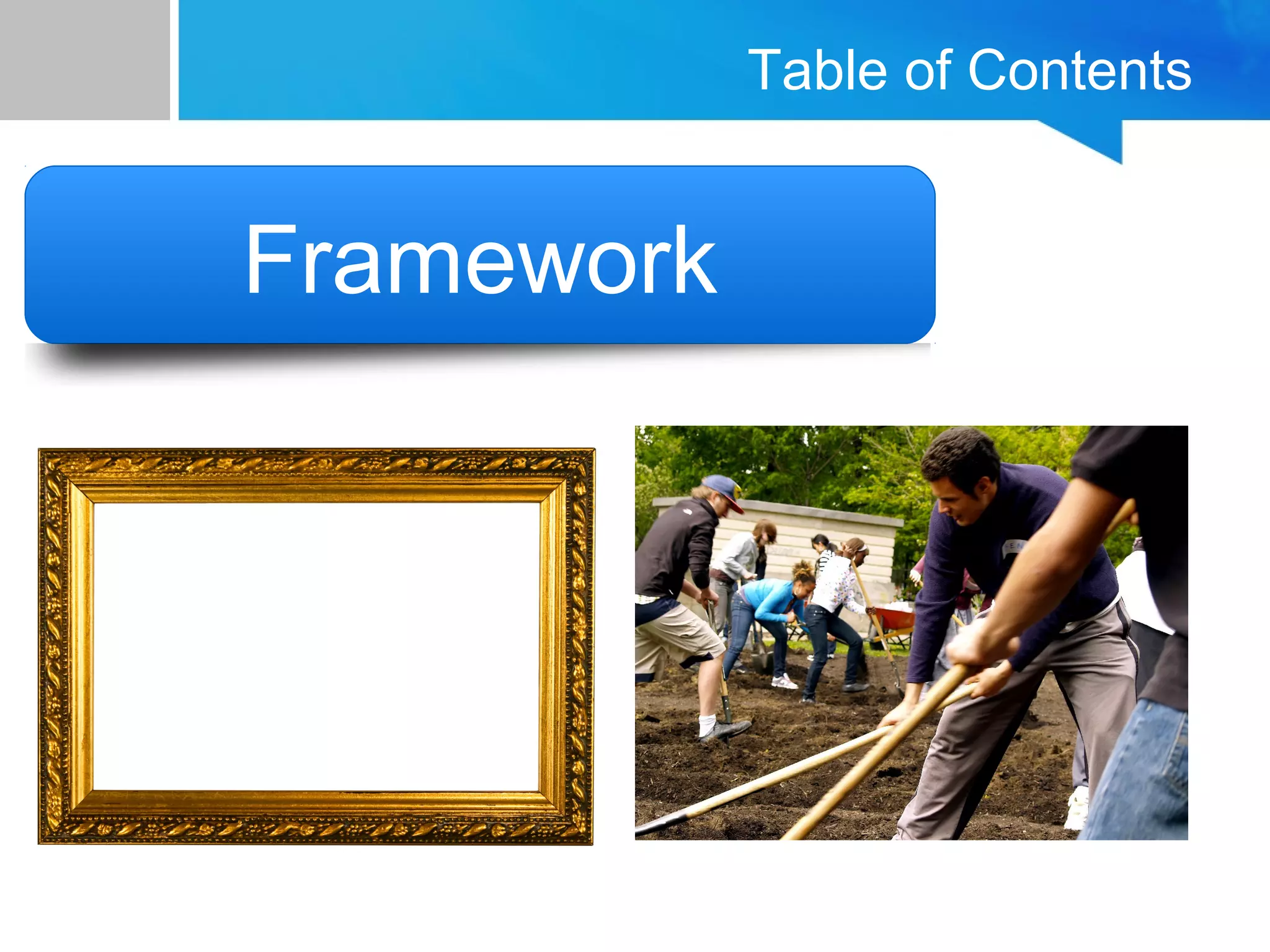 Table of Contents
Introduction1 Framework
 
