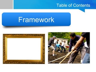 Table of Contents
Introduction1 Framework
 