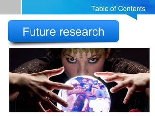 Table of Contents
Introduction1Future research
 