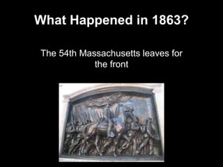 The 54th Massachusetts leaves for
the front
What Happened in 1863?
 