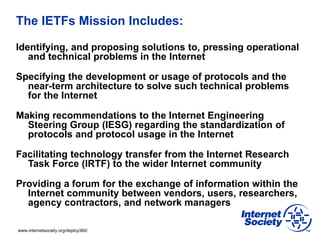 What's Happening at the IETF? Internet Standards and How to Get Involved