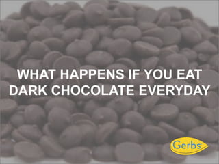 WHAT HAPPENS IF YOU EAT
DARK CHOCOLATE EVERYDAY
 