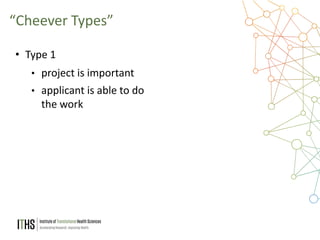 19
• Type 1
• project is important
• applicant is able to do
the work
“Cheever Types”
 