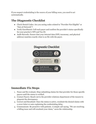 Check Denials Insurance Credentialing Errors: Fix Denials & Revenue | PDF