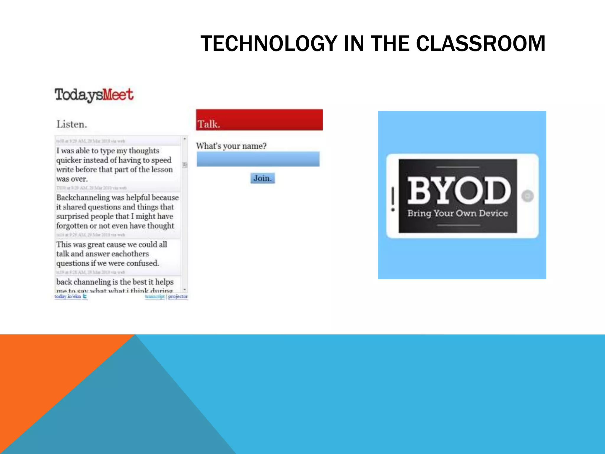 TECHNOLOGY IN THE CLASSROOM
 