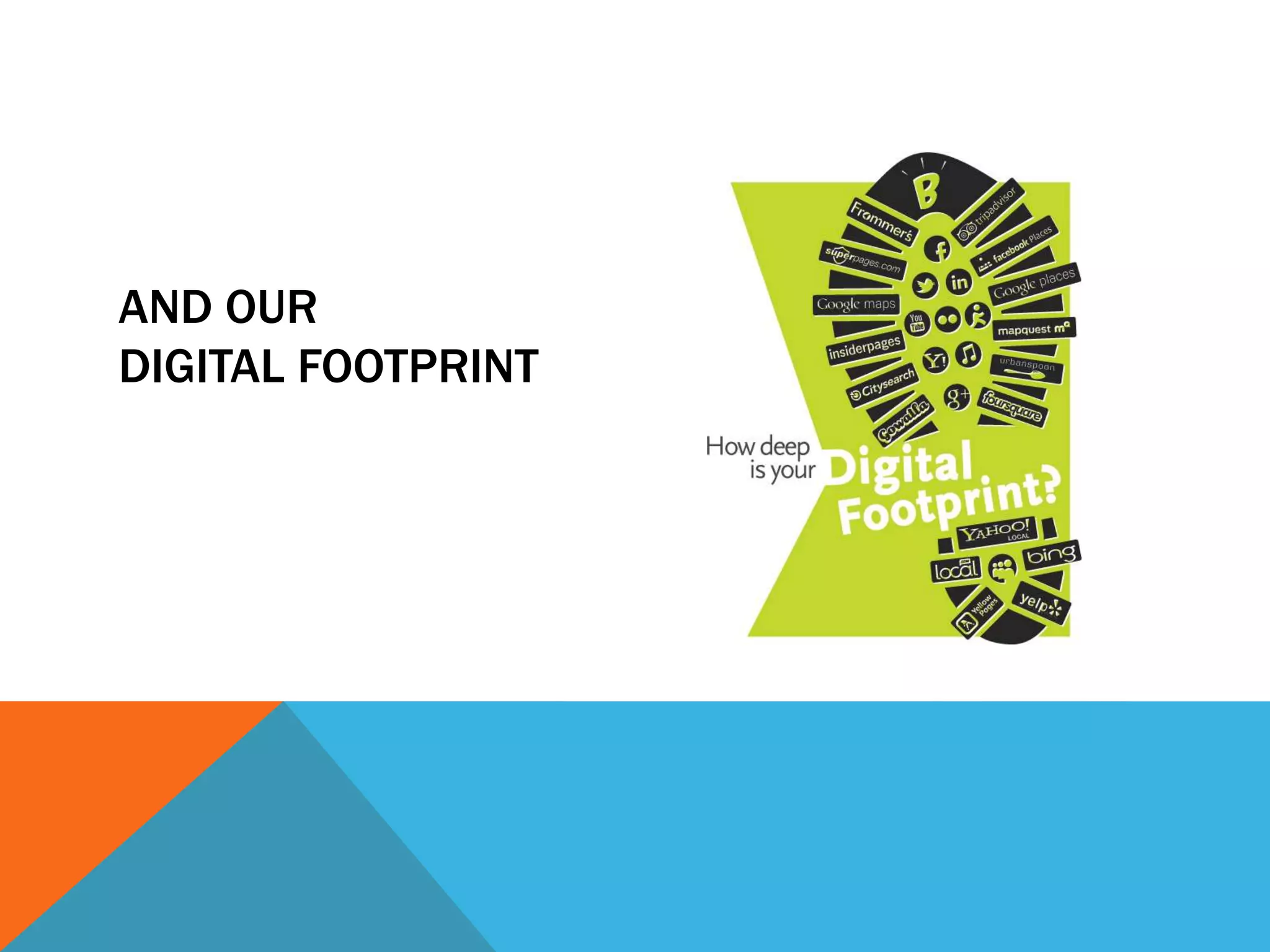 AND OUR
DIGITAL FOOTPRINT
 