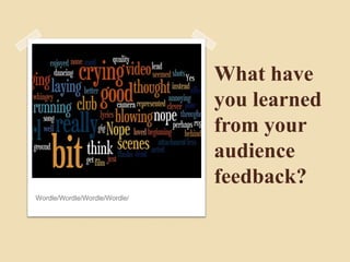 What have you learned from your audience feedback? Wordle/Wordle/Wordle/Wordle/ 