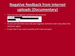 The comments again focused on the stop-animation at the beginning, saying it was .really good’.