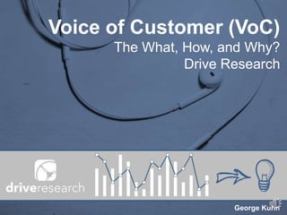 Voice of Customer (VoC)
The What, How, and Why?
Drive Research
George Kuhn
 