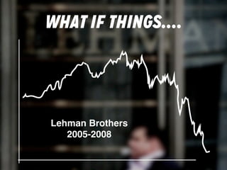 WHAT IF THINGS....

Lehman Brothers
2005-2008

 