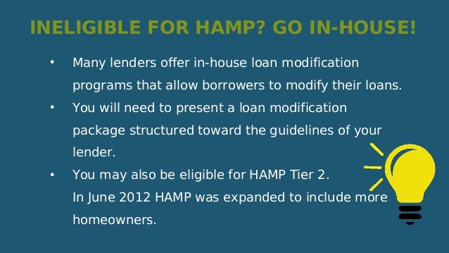 What are the HAMP loan modification guidelines?