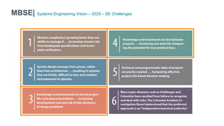 MBSE| Systems Engineering Vision – 2025 – SE Challenges
 