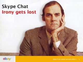 What if you cannot see each other? 14
Skype Chat
Irony gets lost
 