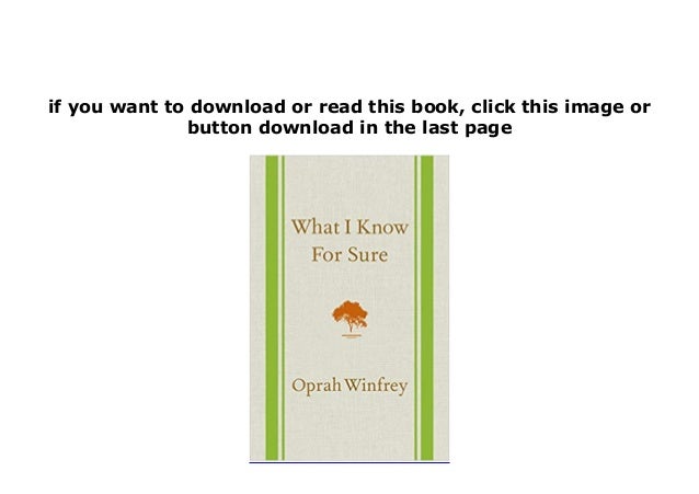 what i know for sure epub what i know for sure epub