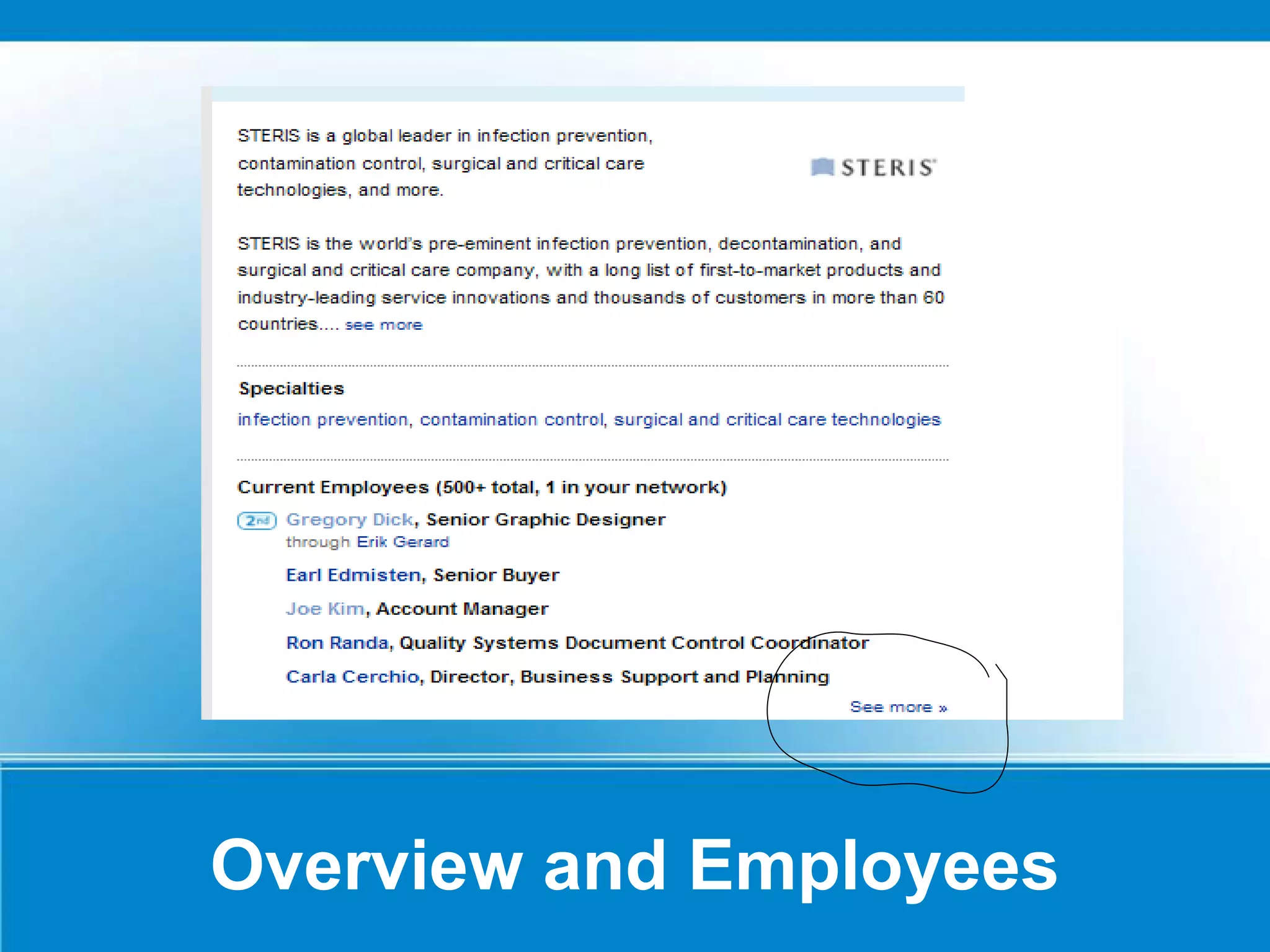 Overview and Employees
 