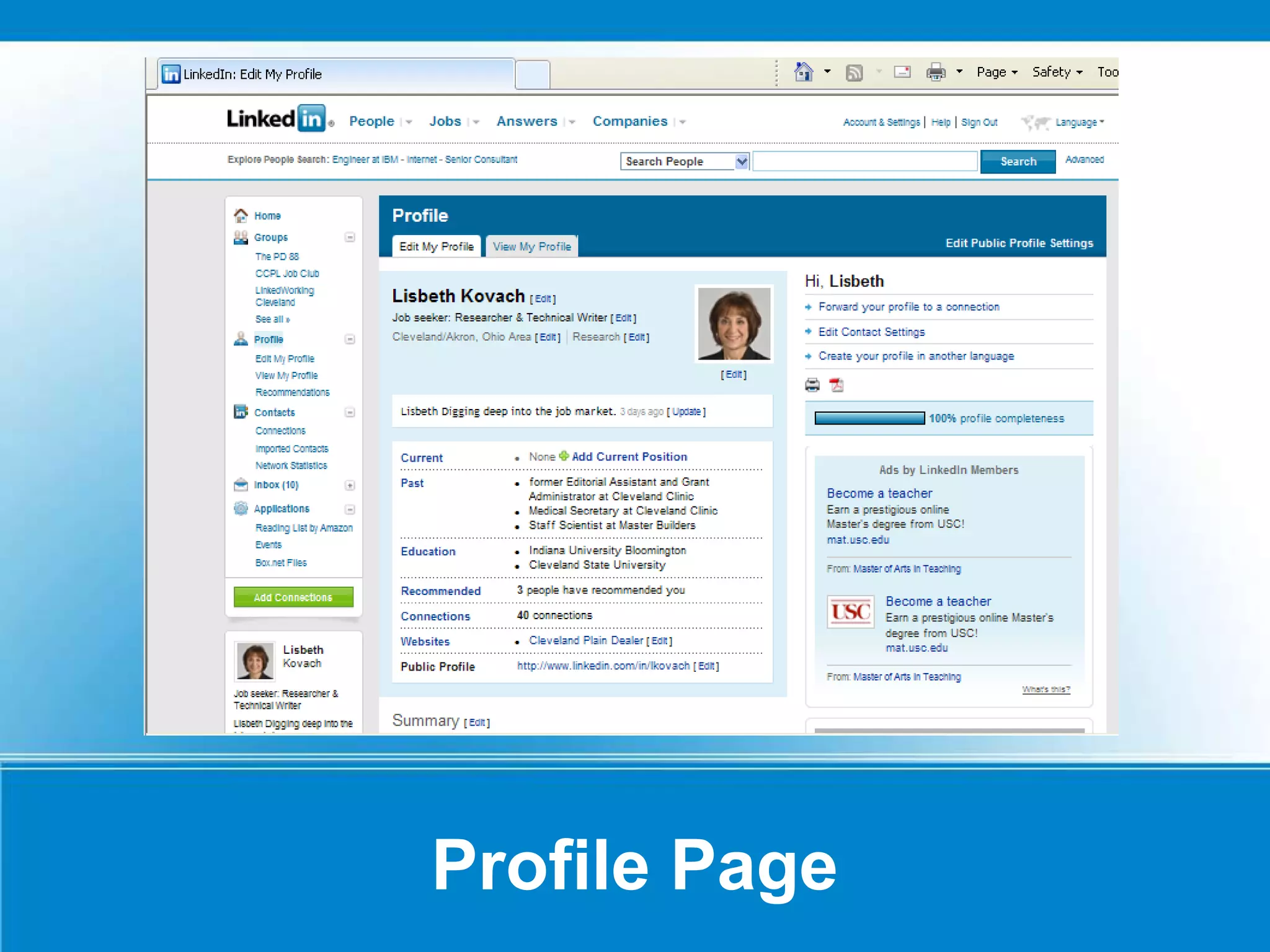 Profile Page
 