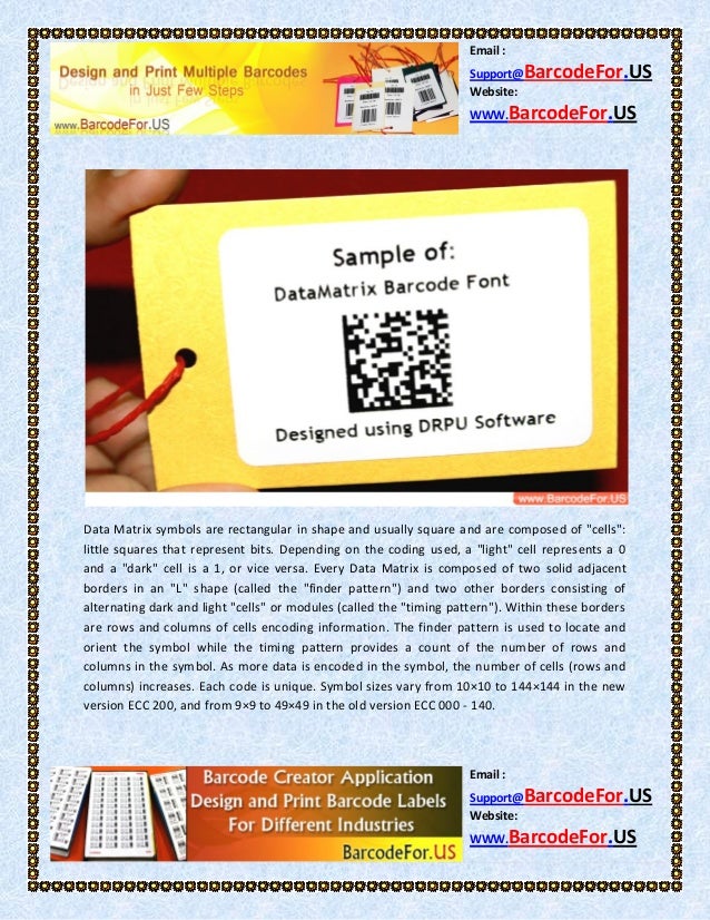 What is 2 d data matrix barcodes