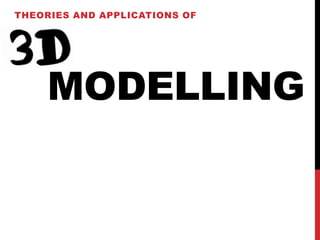 THEORIES AND APPLICATIONS OF

MODELLING

 