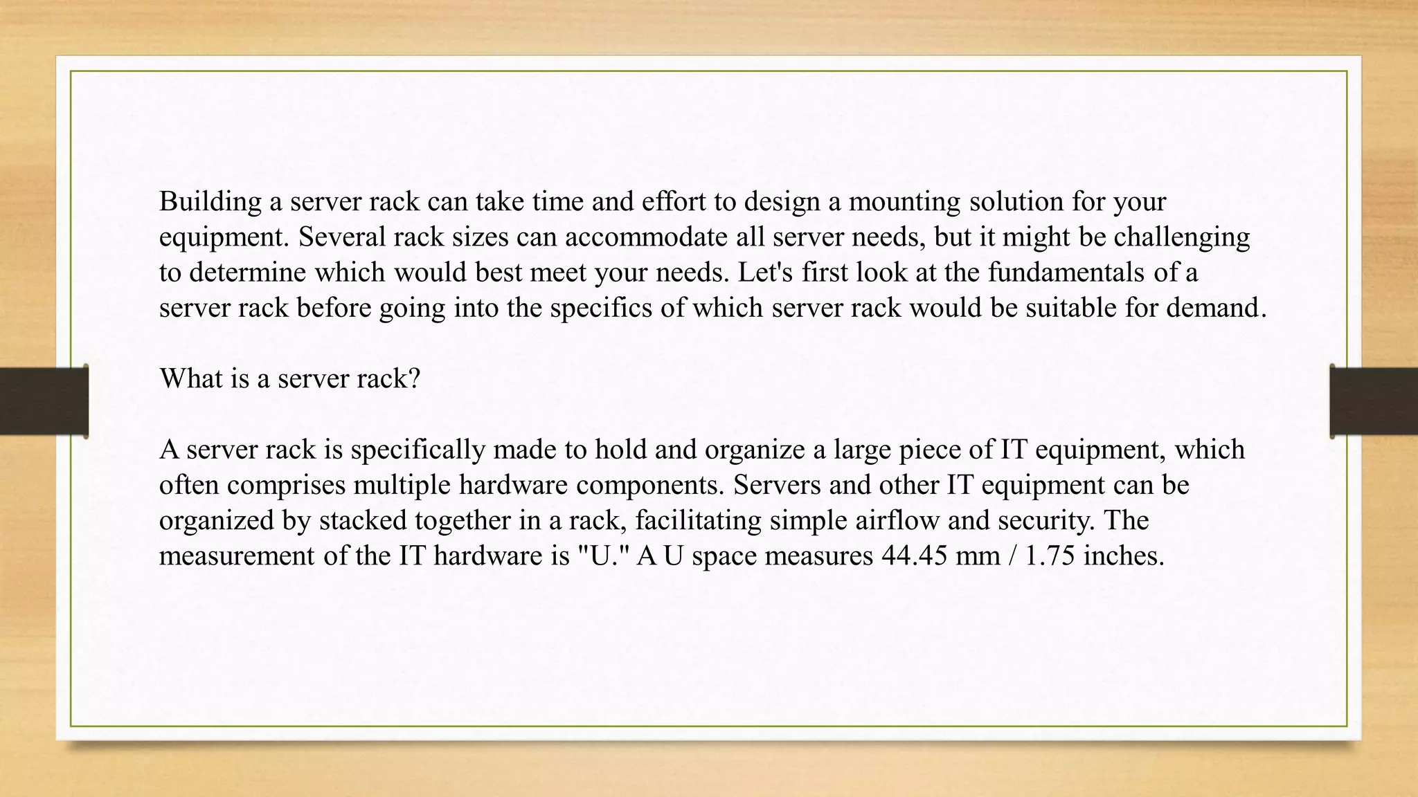 What is a 42U Server Rack | PDF