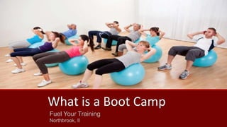 What is a Boot Camp 
Fuel Your Training 
Northbrook, Il 
 